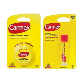 Carmex, Duopack Bálsamo Labial Classic en Tarro + Classic en Barra, para Labios secos y Agrietados, Protege y Suaviza, 2 pz