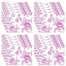 Qeeenar 20 Pcs Floral Decorative Hanging Letter Size Cute File Folders Designer Floral Folders File Organizer for Filing Cabinet Office Home with 1/5 Cut Adjustable Tabs (Pink)