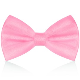 URAQT Men's Bow Tie, Classic Solid Color Pre-Tied Bow Tie for Men, Satin Tux Bowtie, Adjustable Formal Neck Bowtie for Parties, Wedding