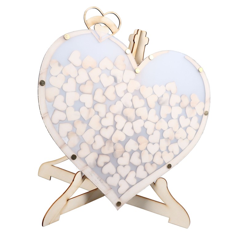 Wooden Wedding Frame Guest Book Drop Box with Stand 80