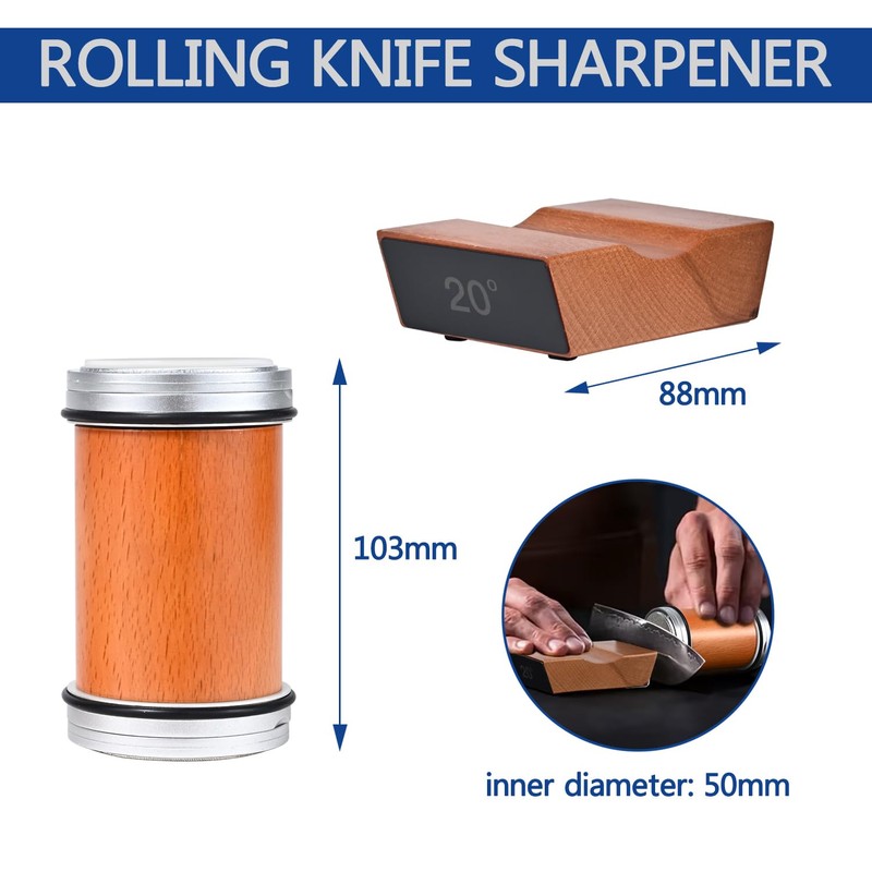 Generic Advanced Rolling Knife Sharpener with Diamond-Coated Discs, Dual Angle