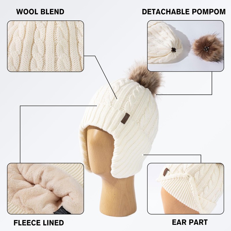 Comhats - Gorro de punto peruano de invierno para mujer,