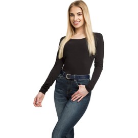 BlackButterfly Women's Genuine 100% Leather Jeans Dress Belt (Midnight Blue, L)