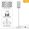 Crystal Floor Lamp, Modern Standing Lamp with Elegant Shade, LED