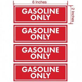 UanofCn 8 Pcs Gasoline Only Stickers for Fuel Tank Tractor Fuel Cans Gas Caps Outdoor Power Equipment Weatherproof Adhesive Decals 6x2 inch 8 Labels