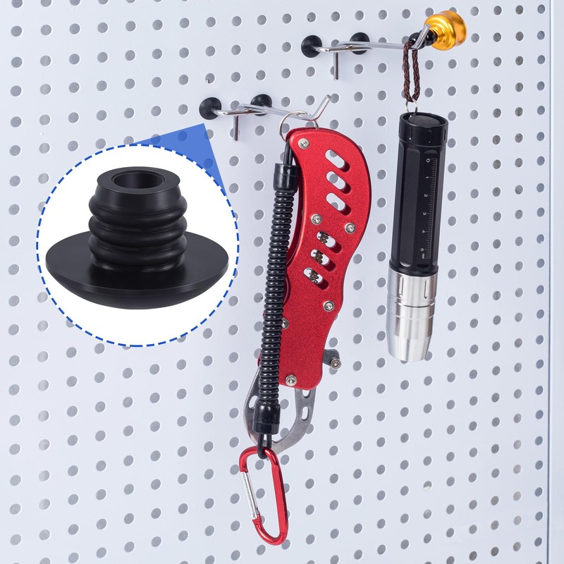 Isslly 30PCS Pegboard Hook Locks, Black Peg Hook Stoppers Clips,