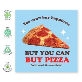 Central 23 Greeting Card - 'PIZZA HAPPINESS' - Perfect for Adding a Slice of Joy to Any Occasion - Ideal for Pizza Lovers and Bringing a Fun, Delicious Touch to Their Day - Comes With Stickers