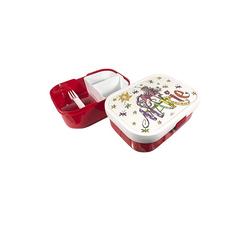 Name Unicorn Lunch Box with Separator and Fork Rosirosinchen