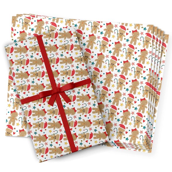 Jolly Gingerbread Christmas Pattern - Seasonal Wrapping Paper, Gift Wrap