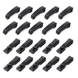 Elizabeth Belt Clips, 2 Types, Set of 20, Tape Clips, 2 Types, For 2.0 inches (50 mm) / 1.5 inches (38 mm), Lightweight, Resin, Black Webbing