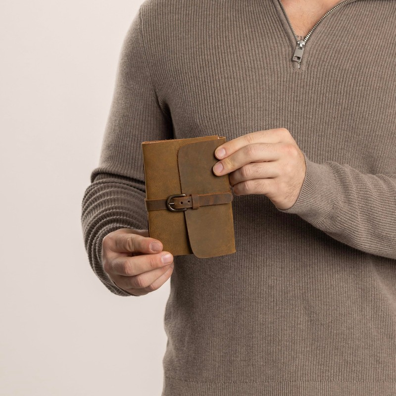 Gusti Leather Notebook Fedra - Diary Vintage Notebook Brown Leather