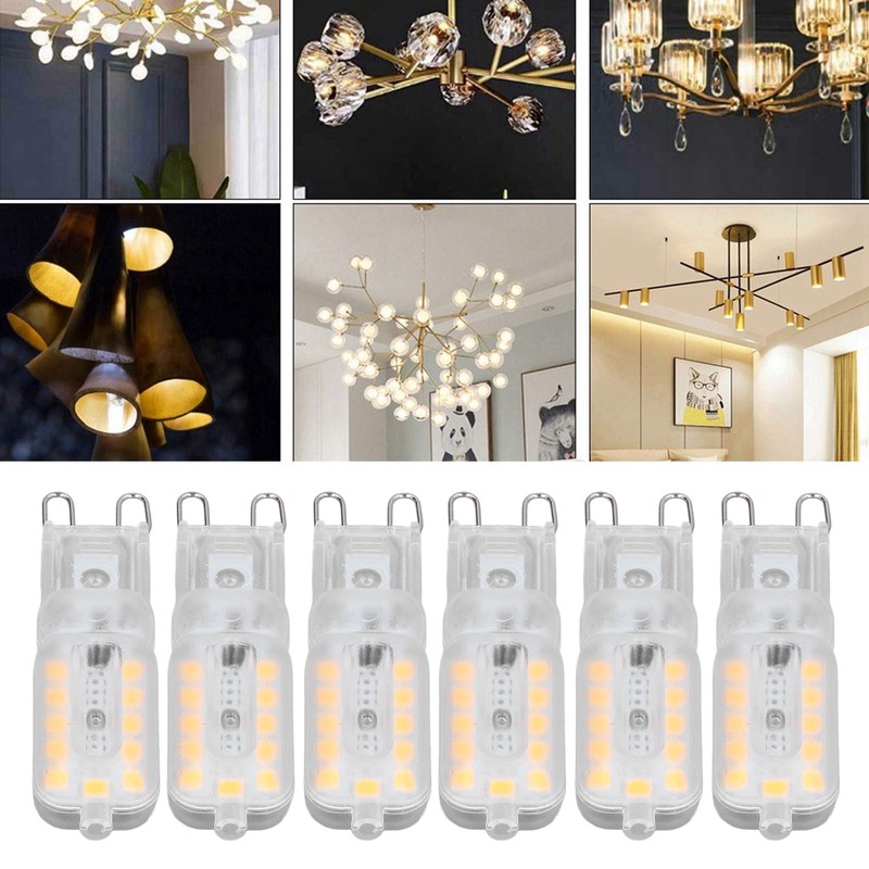 6pcs G9 LED Bulb 5W Transparent Cover 22LED Dimmable G9