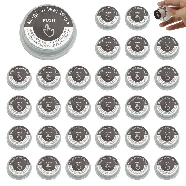 Pack of 30 Travel Wet Wipes, Wet and Dry Separation,