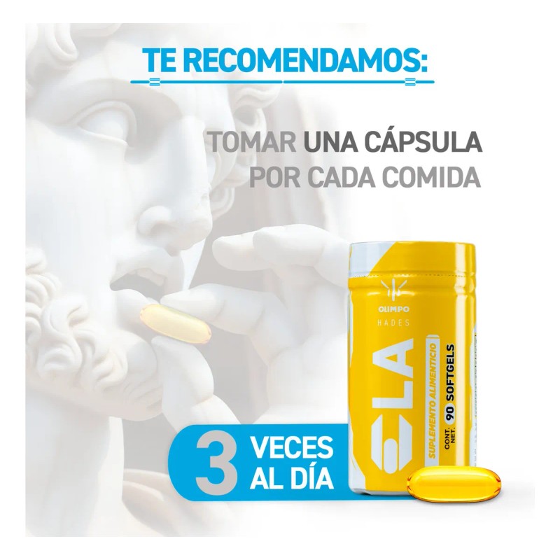 CLA Hades Olimpo, Acido Linoleico Conjugado 90 Cápsulas Blandas 1000mg