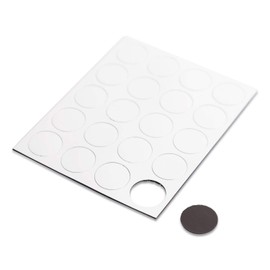 U Brands White Round Magnets, 0.75 Inch, 20 Count, Strong Small Circle Magnets for Whiteboards, Lockers, Refrigerators, Magnetic Boards, Classroom, Office, Crafts