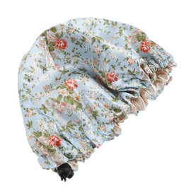 VICASKY Non-sleeping Hat Adjustable Printed Sleeping Cap for Boys and Girls Breathable Hair Care Cap Chic Hair Protector for Nighttime Use and Bathing Floral Light Blue One