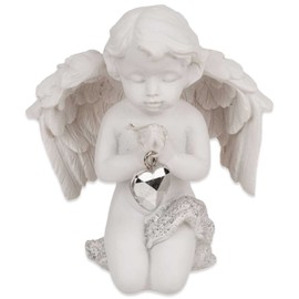 mtb more energy Decorative Angel "Crystal Heart" - Guardian Angel Figurine Cherubinchen - Height 8 cm - Decoration Figure Baby Angel
