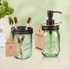 Amolliar Mason Jar Bathroom Accessories Set, 4 Pcs Green Glass