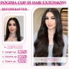 POGINJA Clip in Hair Extensions Real Human Hair, Remy Human