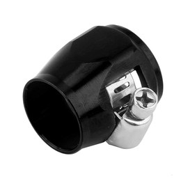 Gorgeri Car Oil Fuel Hose Clamp, Oil Fuel Hose End Clamp Finisher Water Line Clip Hose Connectors(AN6 black)