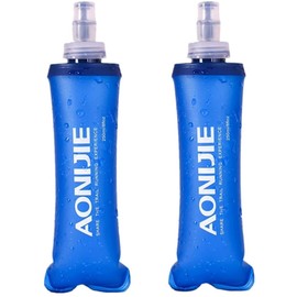 AONIJIE 2 botellas plegables de 250 ml / 500 ml de TPU para deportes al aire libre, botella de hidratación de agua suave para correr, acampar, senderismo, bicicleta (250 ml)