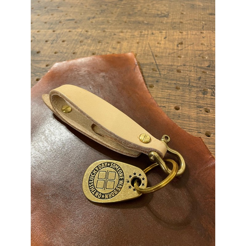 Tsutael Navajo Sunshine Vintage Genuine Leather Key Chain/Brass American Casual