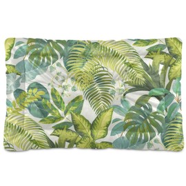 SEHANY Green Palm Leaf Dog Bed Cat Bed with Non-Slip Bottom, Kennel Bed Crate Soft Pet Bed Mattress Washable Pets Bed Pad for Small Medium Large Dogs Cats, 24x18in