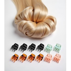 8 Pcs 1.3 Inch Black and Brown Strong Hold Hair Claw Clips, Non-Slip Jaw Clips for Thick and Medium Hair, Lightweight Hair Styling Accessories for Women, Hair Claws