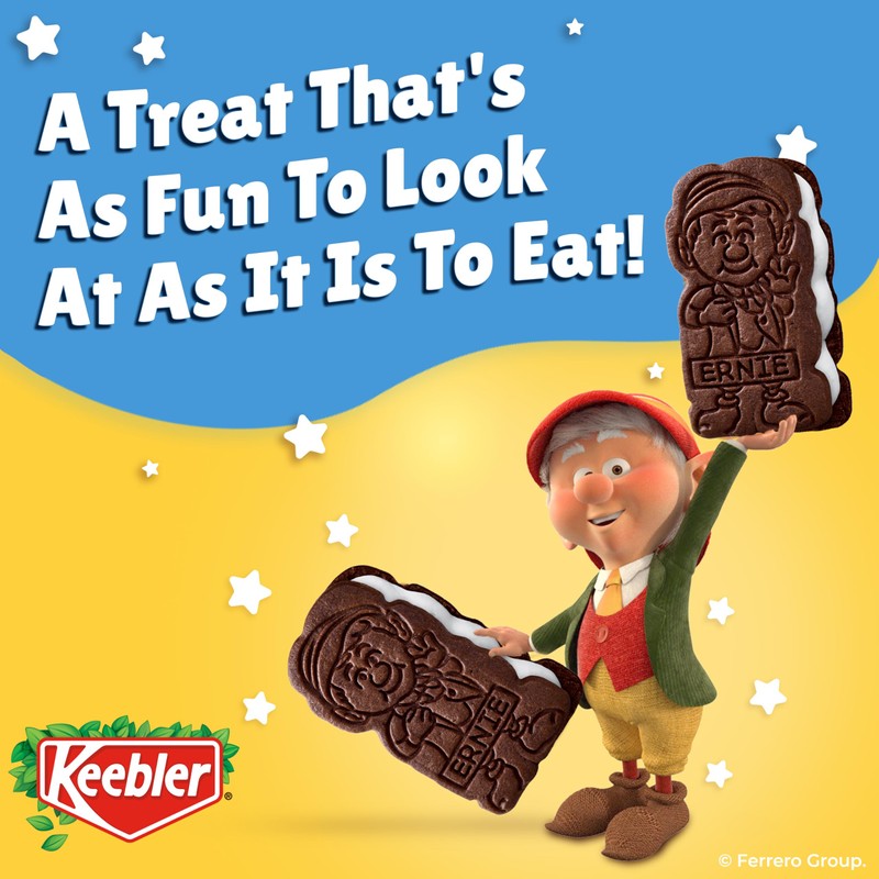 Keebler E.L. Fudge Elfwich Cookies, chocolate-y and vanilla flavor Sandwich