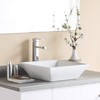 DeerValley DV-1V022 Bathroom Vessel Sink and Square White Ceramic Porcelain
