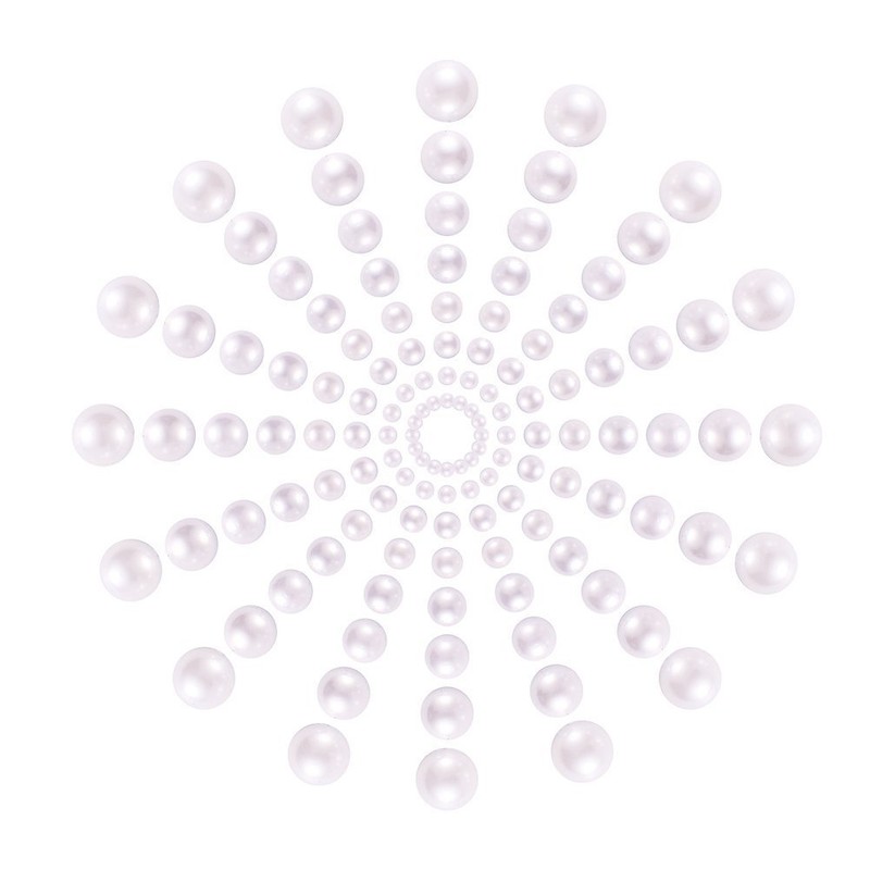 DECORA 500pcs White Flat Back Cabochons Pearls Half Round Faux