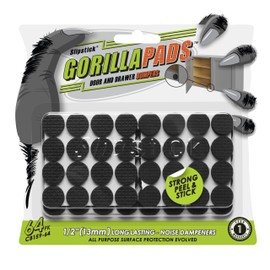 Slipstick GorillaPads Premium 1/2” Rounds Adhesive Non Slip Pads/Bumpers (64 Gripper Dots) Perfect Grips for Small Items/Décor, Cabinet Stoppers, Drawer/Door Bumpers, Glass/Picture Frame Pads