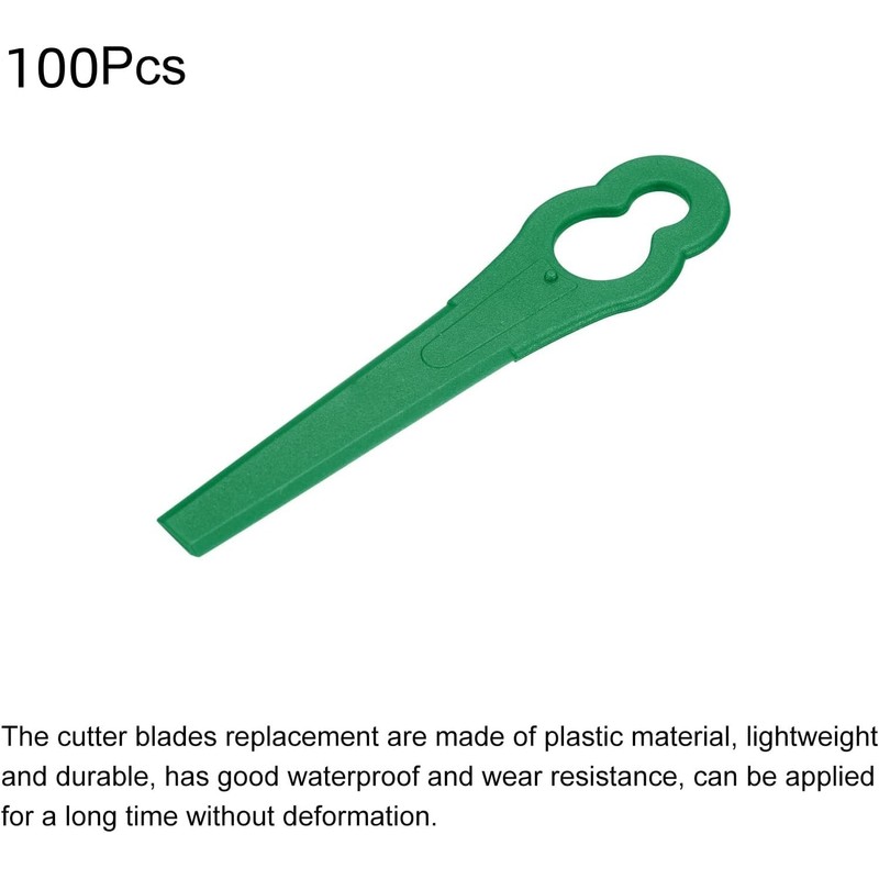 100pcs Plastic Replacement Blades,Garden Lawn Mower Trimmer Blades,100 Grass Cutter