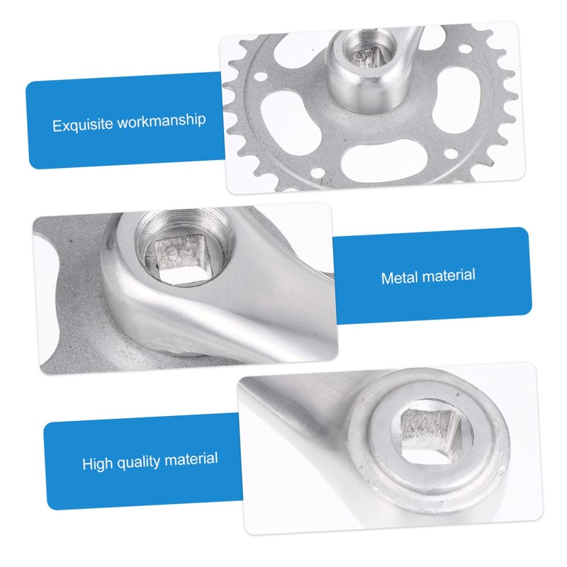 Abaodam 1Set Single Speeds Hollow Crankset Replacement for Mountain Bike
