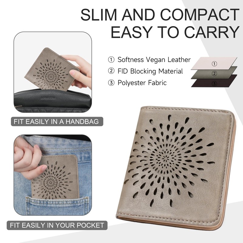 APHISON Womens Wallet, Slim Small Wallet for Women Men RFID