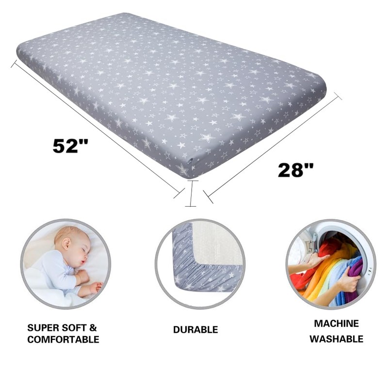 4 Pack Crib Sheets Soft Neutral Unisex Fitted Baby Standard