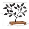 MyGift Black Metal Jewelry Tree, Earring Necklace Hanger with Wooden