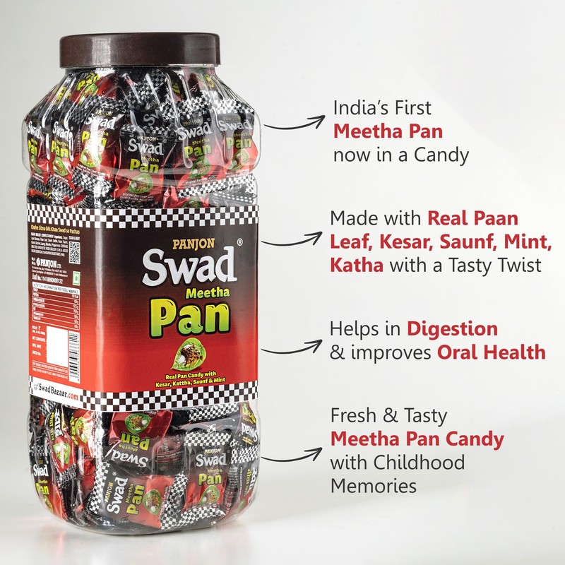 Swad Candy Jar Vegan & Gluten Free, 150 Candies Jar