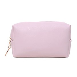RUIXIAOXI Small Makeup Bag,PU Leather Portable Versatile Zipper Pouch Travel Cosmetic Organizer for Women (pink)