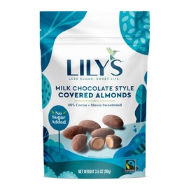 Lily's Milk Chocolate Style Covered Almonds, Stevia Sweetened, No Added Sugar, Low-Carb, Keto-Friendly, Gluten-Free & Non-GMO, 3.5 Ounce (Pack of 3), 10.5 Ounce