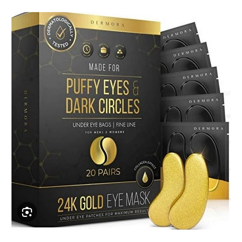DERMORA 24K Gold Eye Mask, Puffy Eyes Dark Circle Under