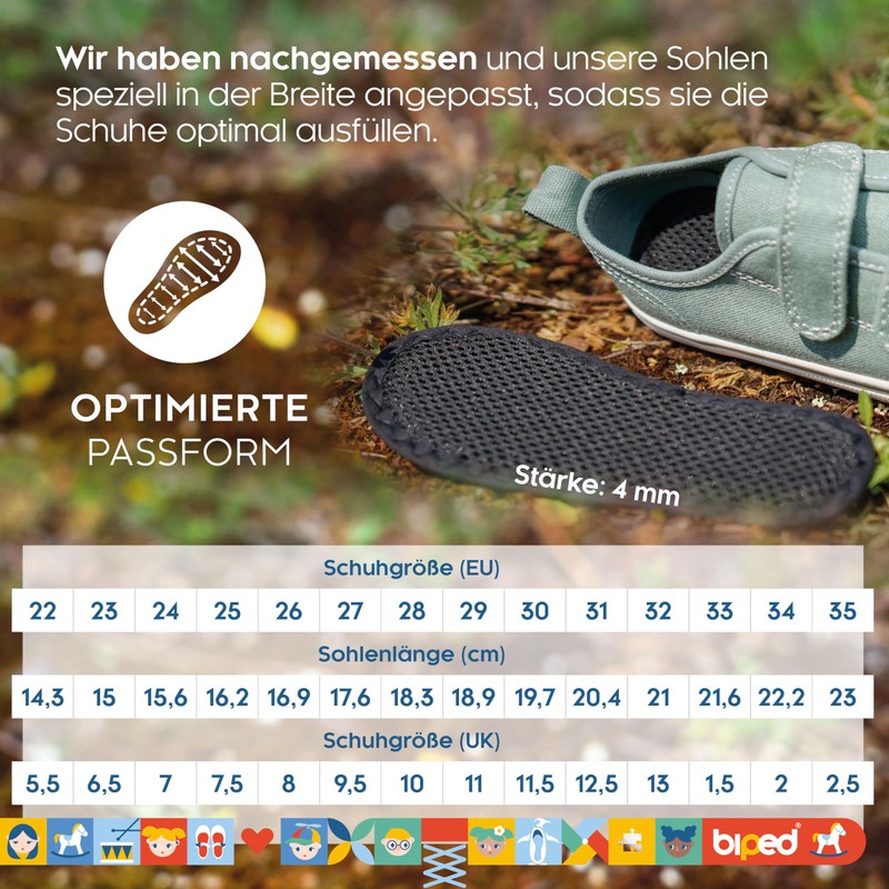 biped 2 Pairs of Children's Activated Carbon Soles, for Climate