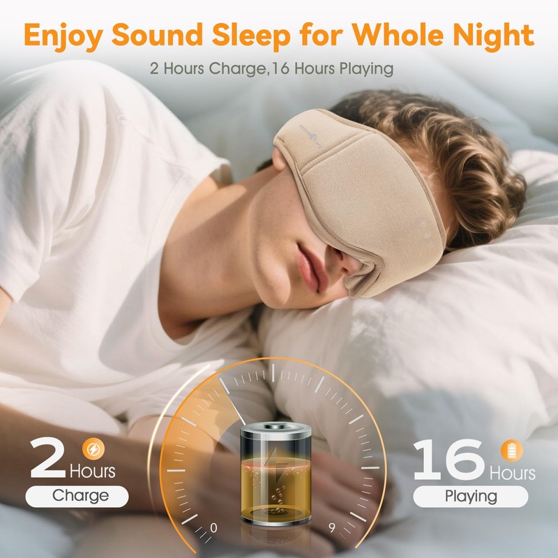 musicozy Bambus-Schlafmaske, Kopfhörer