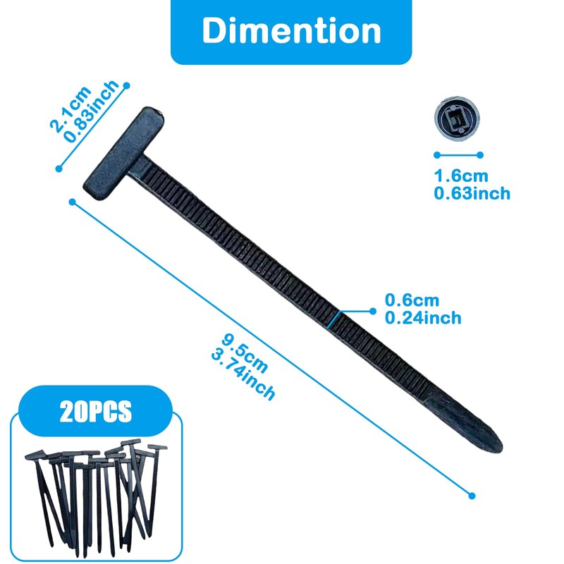 Nylon Universal Cable Tie Buckle, 120pcs Heavy-Duty Self-Locking UV-Resistant Wire