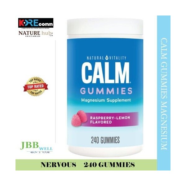 Natural Vitality, CALM Gummies Magnesium Supplement Raspberry-Lemo