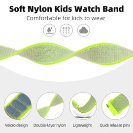 sylacor Nylon Bands Compatible with Amigo Jr Watch/Gizmo Watch 3 2 1 and Gabb Watch 3e 3 2 1, Hook & Loop Design Easy for Kids to Put On & Off, Soft Breathable Strap