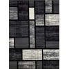 Modern Grey Area Rug Carpet Geometric Boxes Bricks Blocks Pattern