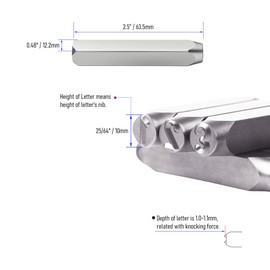 Number Stamp Set, 25/64"(10mm) Spring Steels Stamping Kit, 0-9 9PCS Metal Punch Press Tool for Metal Plastic Wood Leather & DIY Work
