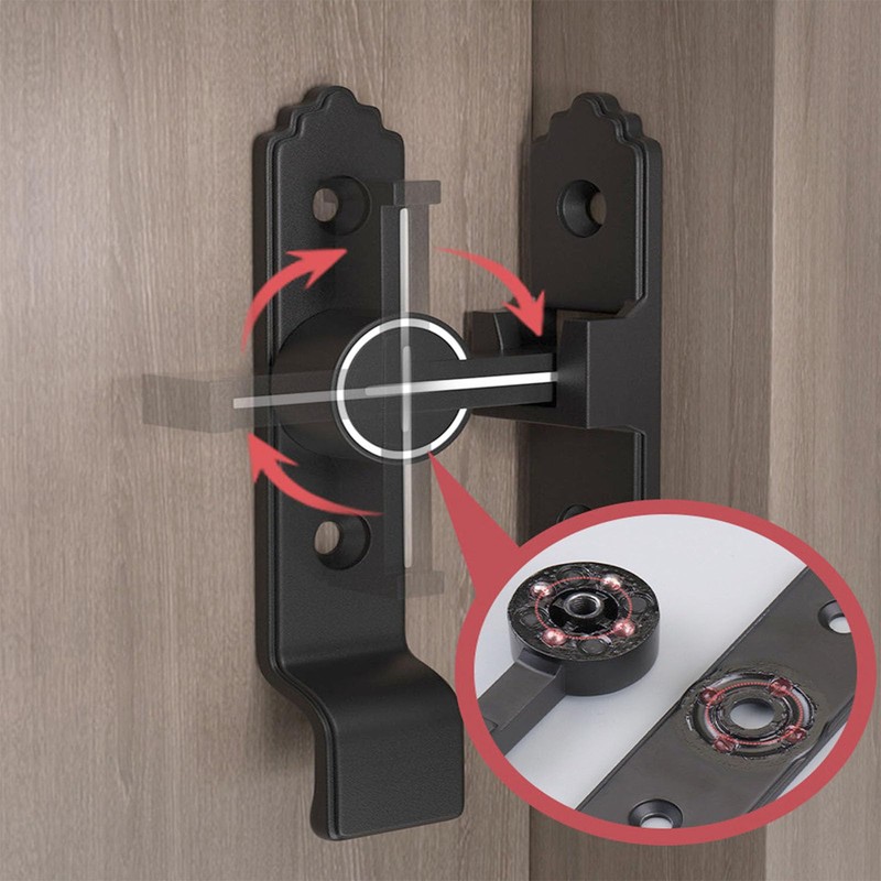 LISHAN 90 Degree Sliding Door Latch, Replaceable Patio Door Handle