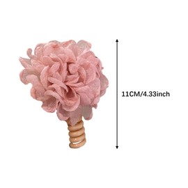 Vaveren 2Pcs Flower Hair Ties Elegant Floral Hair Elastics Coil for Dance Party Birthday, pink